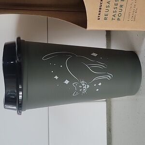 Starbucks 2018 Spooky Halloween Gray Cat Reusable Hot Cup Brand New 16 Oz